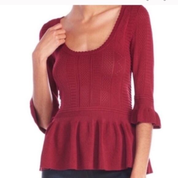 NWT Torn by Ronny Kobo knit peplum top - Picture 1 of 3